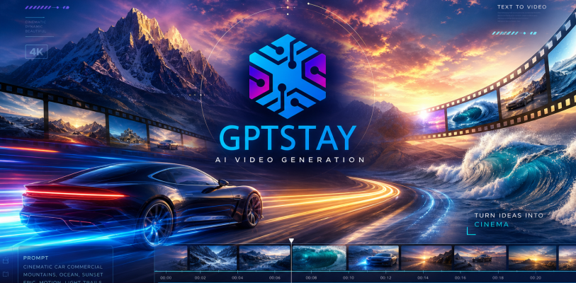Gptstay.ru для видео — инструмент генерации видеороликов с помощью искусственного интеллекта.